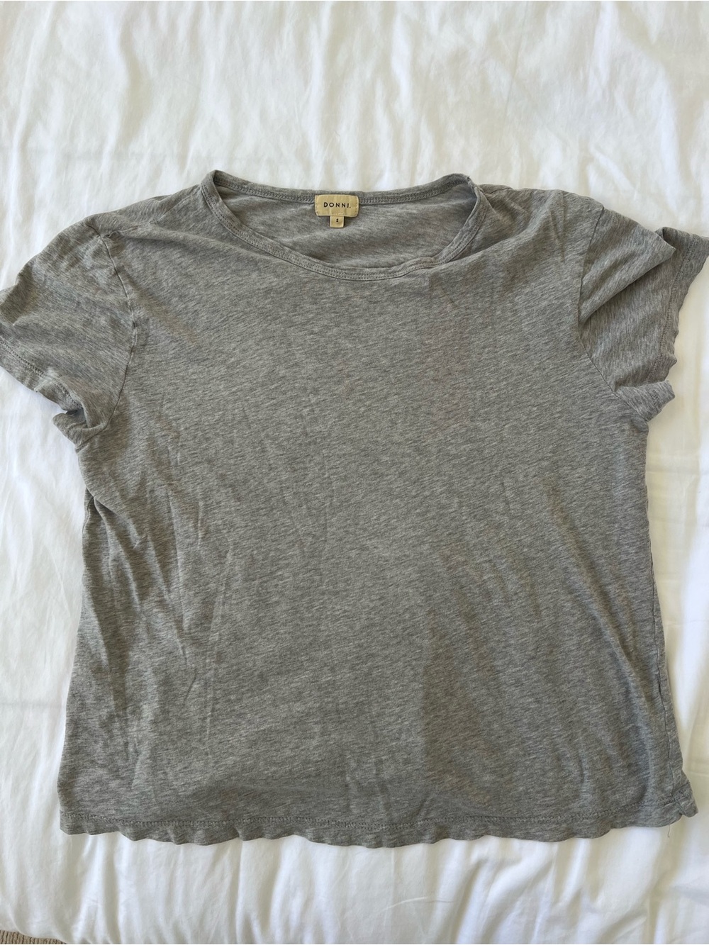 DONNI. Heather Gray Short Sleeve Crewneck Tee